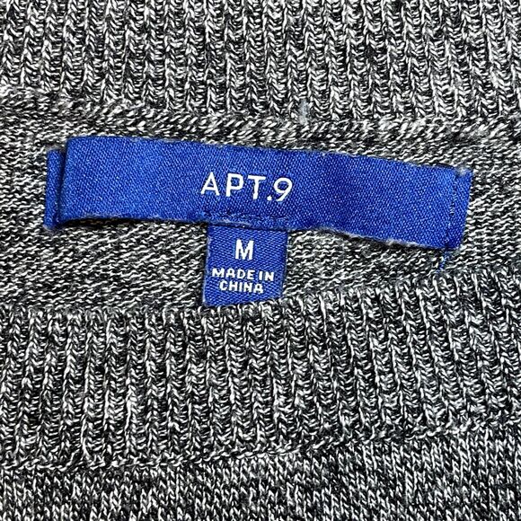 Apt. 9 | Marled Gray Long Sleeve Asymmetrical Hem Sweater | Medium - Picture 7 of 9